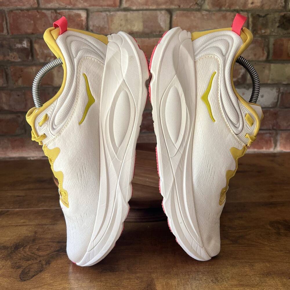 Hoka One One Gaviota 6 Womens 11 Cream Yellow Max Cushion Running Shoes Sneakers - Picture 4 of 16